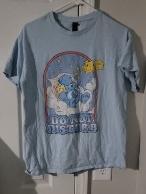 Gildan Light Blue 'Do Not Disturb' Care Bears Graphic Tee